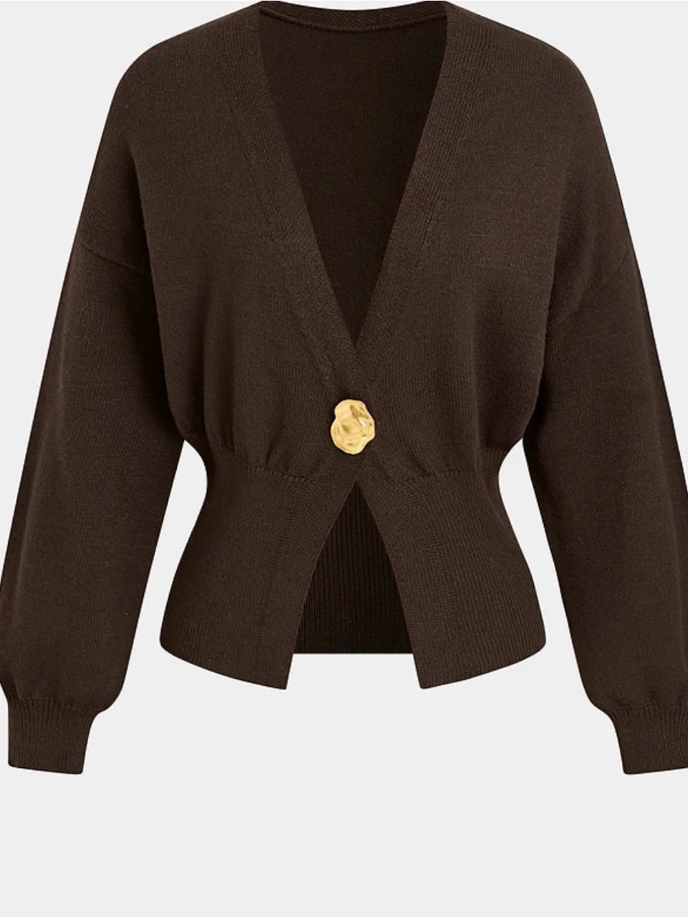 NWT, Cupshe Brown V-Neck Single-Button Women’s Sweater